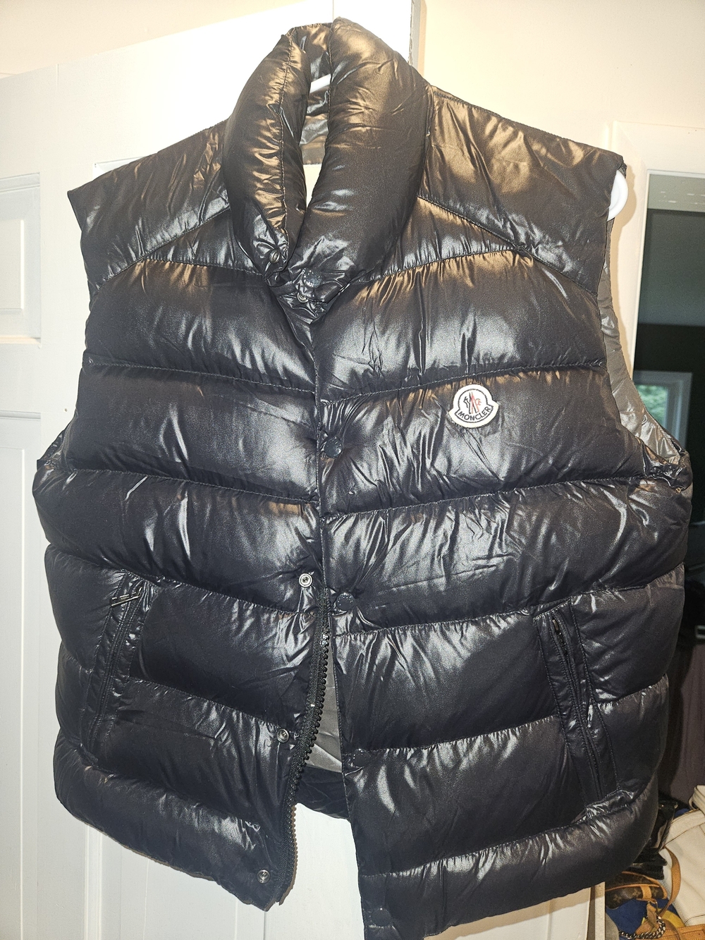 Moncler Tib Glossy Black Quilted Down Vest